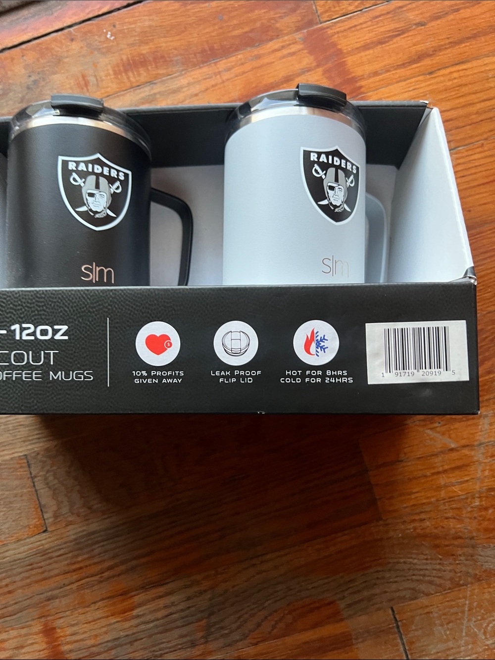 NFL Raiders Black and Gray Travel Coffee Mug Set